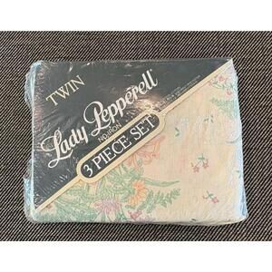 NIP Vintage Lady Pepperell Sheet Set DUVALL Floral Pink Green TWIN
